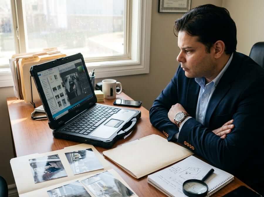 Profissional da equipe de investigação